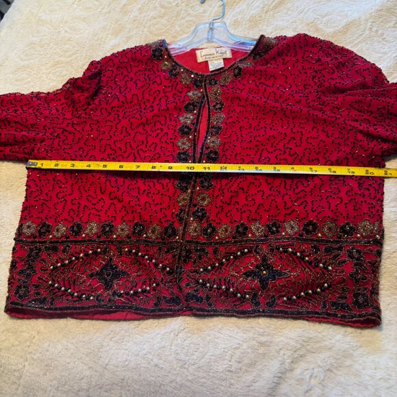 Laurence Kazar silk beaded sequined jacket - Picture 4 of 7